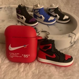 Nike 3D sneaker AirPod Case AJ1 Air Jordan- Red
